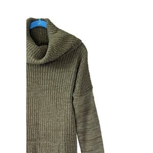 VTG Y2K Sweater Medium Cowl Neck Pocket Chunky Fisherman Fairy Grunge Goblin